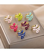 Oil Snake Ring Creative Colored Punk Adjustable Stainless Steel Jewelry ... - £12.54 GBP
