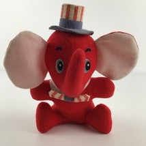 Dream Pets Red Elephant Patriotic 7&quot; Plush Stuffed Animal Toy Vintage Dakin 70s - £23.31 GBP
