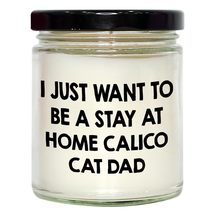 Calico Cat Dad&#39;s Delight, 9oz Vanilla Soy Candle, Funny Gift from Men to Calico  - £19.40 GBP