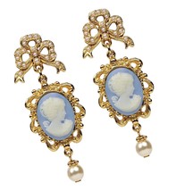 Jewelry 24k Gold Plated Cameo Victorian Statement - £382.99 GBP