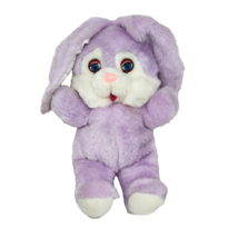 15&quot; VINTAGE MTY PURPLE BUNNY RABBIT EYES OPEN / CLOSE STUFFED ANIMAL PLU... - £51.94 GBP