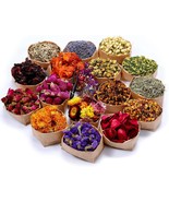 16 Bags Dried Flowers 100 Natural Dried Flowers Herbs Kit for Soap Makin... - £23.56 GBP