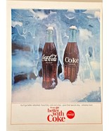 COCA-COLA - Cold and Crisp - Winter - Snow Ice -1964 Vintage Print Ad - $11.63
