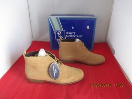 White Mountain Auburn Lace Up Booties $89 - US Size 9 1/2 - Natural Sued... - $29.69