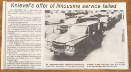 Vintage 1977 Evel Knievel Jail Limousine Newspaper Article Advertising ~... - $14.46