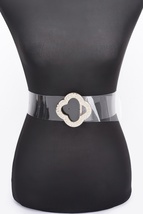  Rhinestone Metal Buckle Clear Belt - $23.55