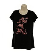 Minnie Mouse Walt Disney T-Shirt Juniors Size XL Black - £9.86 GBP