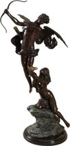 Sculpture MAITLAND-SMITH Cupid and Female Verdigris Patina Brass Dark Bronze - £3,508.37 GBP