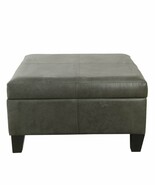 Ottoman Faux Leather Large Storage Table Living Room Furniture Grey New - $4,540.35 MXN
