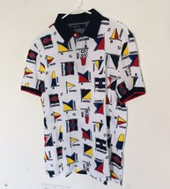 Nautica Men&#39;s Polo Shirt Flags All Over Print Multicolor Nwt $79.50 Usd Sz S - £37.54 GBP