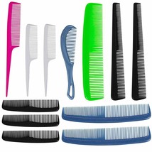 12 Pc Pro Hair Comb Set Salon Hairdressing Barber Styling Tools Brushes Plastic - £11.79 GBP