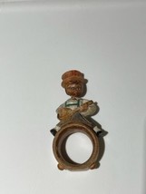 Vintage Anri Hand Carved/ Painted Wood Figural Nodder Napkin Ring African Americ - £79.37 GBP