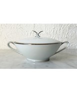 Vintage Noritake Colony China Japan Sugar Bowl &amp; Lid White Platinum Trim - £15.14 GBP