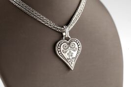 Brighton Silverplated Three Strand Heart Pendant 18" Total Length (Adjus... - $73.46