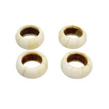 Alabaster Napkin Rings 4 Piece Set Vintage 1.5 Inch Rounds White Cream S... - £19.37 GBP