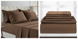 Brown 1800 Series 6 Piece Bed Sheet Set Soft Deep Pocket Sheet  - $45.99+