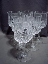  6 Cristal d&#39;Arques Durand Longchamp Crystal Wine Glasses 6 1/2 Inches - £14.15 GBP