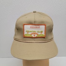 Vintage Miramar Country Club Florida Golf Rope Snapback Hat Cap Khaki - £19.64 GBP