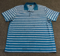 Greg Norman Men’s Polo Shirt Size XXL Golf Play Dry For Tasso Elba Striped Blue - £13.14 GBP