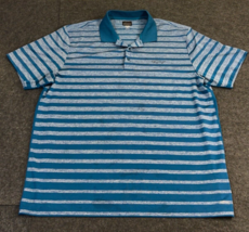 Greg Norman Men’s Polo Shirt Size XXL Golf Play Dry For Tasso Elba Striped Blue - £13.48 GBP