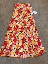 Lularoe NWT Full Length Boho Bright Floral flower Print Maxi Skirt XXSma... - $23.16