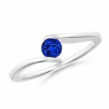 ANGARA 4mm Natural Sapphire Solitaire Ring in Sterling Silver for Women, Girls - £149.63 GBP+