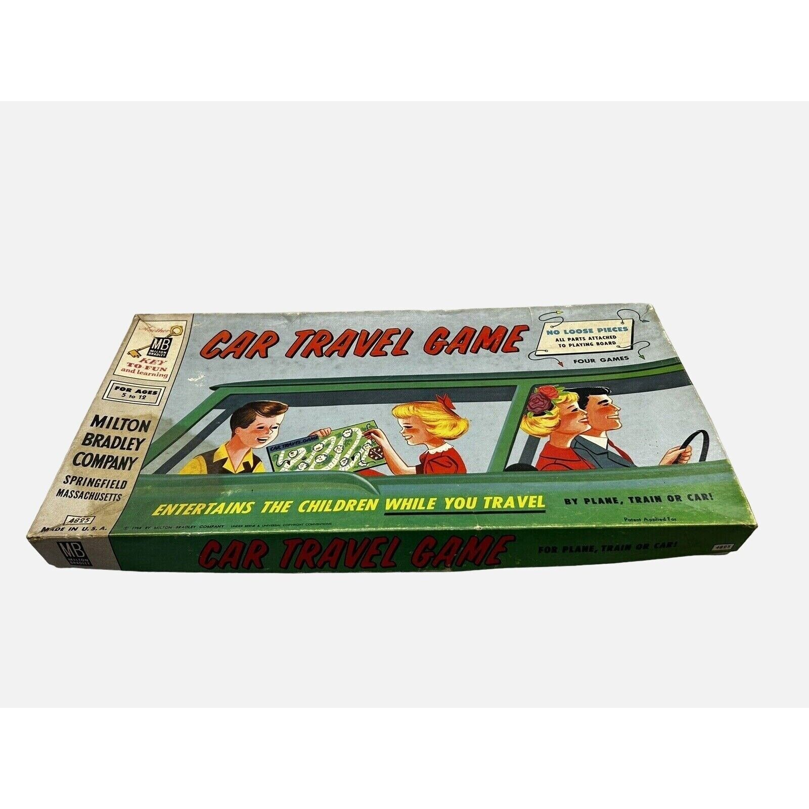 1958 Milton Bradley Car Travel Board Game Entertainment By Plane Train Car Vtg - $18.69