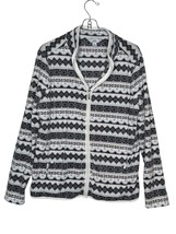 Croft &amp; Barrow Women&#39;s Jacket Vintage Full Zip Fleece Retro Monogram Pattern PM - $16.92