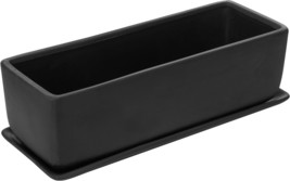 Mygift 14 Inch Matte Black Ceramic Indoor Plant Pot Succulent Planter, - £39.90 GBP