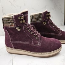 White Mountain Theo Lace Up Winter Hiking Boots Burgundy Suede Size 7.5 ... - $35.99