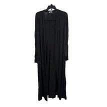 LAMade Black Long Lightweight Open Front Cardigan Size Large New - £18.94 GBP