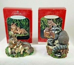 Hallmark 1998 &amp; 1999 Majestic Wilderness Keepsake Ornament Lot Raccoons ... - £15.95 GBP