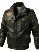 European and  fashion men&#39;s casual stand-up collar pu leather jacket long-sleeve - £163.46 GBP