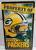Green Bay Packers  7.25&quot; by 12&quot; Property of Plastic Sign - NFL - £7.65 GBP
