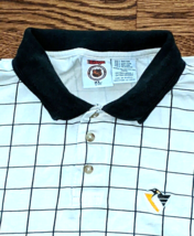 Authentic Mens NHL Pittsburgh Penguin&#39;s Polo Golf Shirt White Checkered Top XL - £9.30 GBP