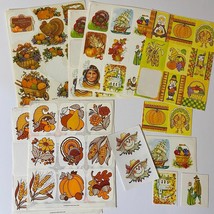 Vintage American Greetings & More Thanksgiving Fall Stickers Set - £11.12 GBP