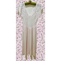 VTG Cinema Etoile Balletcore Light Pink Coquette Sheer Lace Top Nightgown - £17.38 GBP