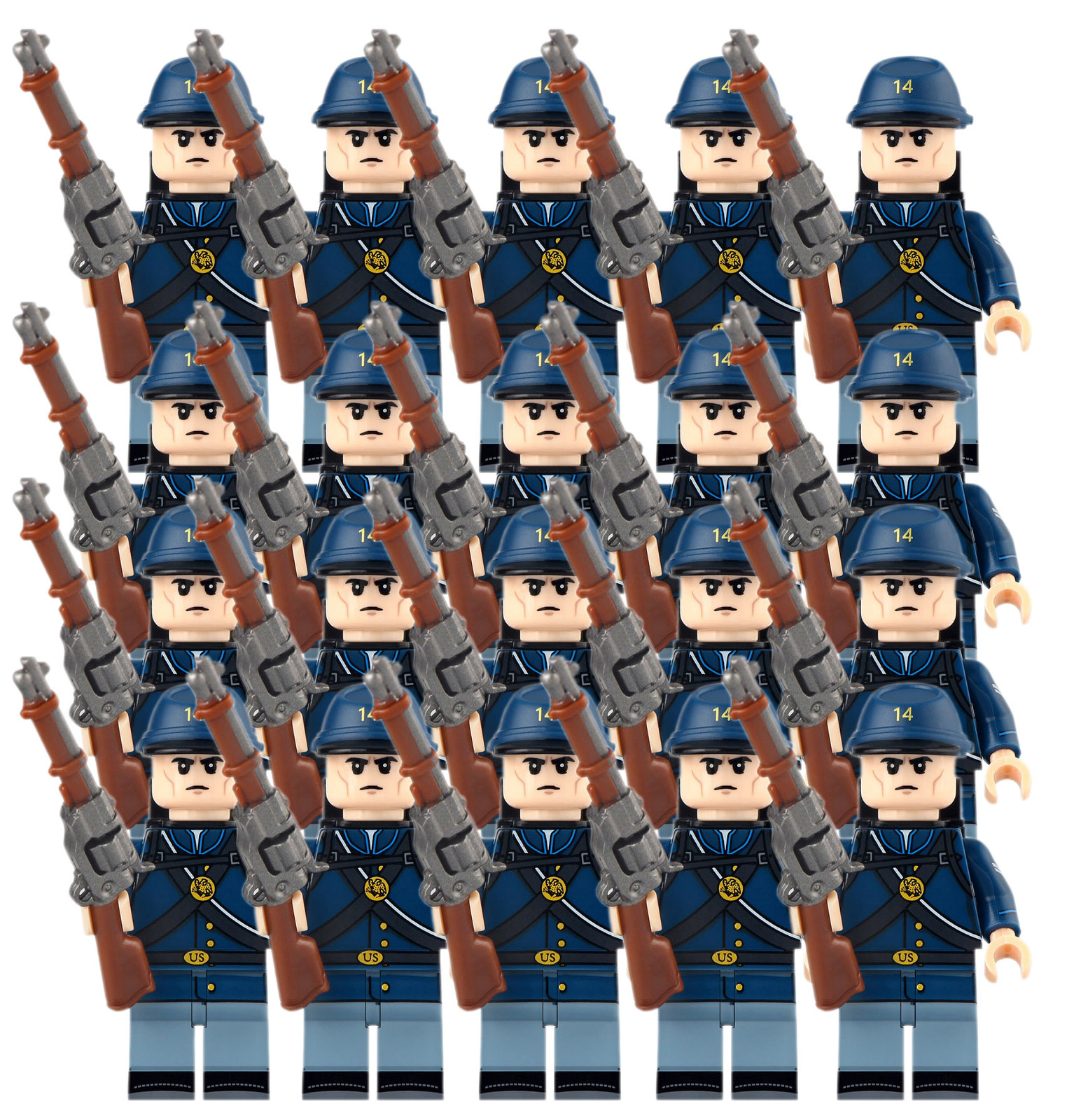 20pcs The North Union Army Soliders American Civil War Custom Minifigure Sets