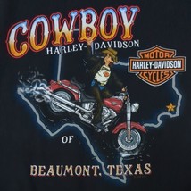 Cowboy Harley-Davidson Beaumont Texas Men XL Heavyweight LS T-Shirt Flame Sleeve - £28.50 GBP