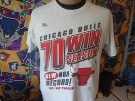 Vintage 90&#39;s Chicago Bulls 1996 NBA Finals 70 Win Season T Shirt M - £43.52 GBP