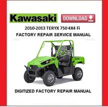 2010-2013 KAWASAKI TERYX 750 4X4 Factory Service Repair Manual - $20.00