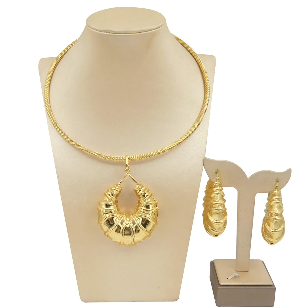 Pendants Necklace Earrings Gold Jewelry Dubai Jewelry For Women Accessories Tren - £53.37 GBP