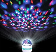 RGB Party Light Bulb LED Crystal Ball Lamp Rotating Spinning Colorful Decoration - $9.49