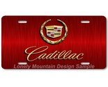 Cadillac Inspired Art Gold on Red FLAT Aluminum Novelty Auto License Tag... - $16.19