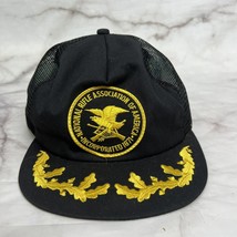 Vintage NRA Snapback Trucker Hat Cap National Rifle Association Black Mesh Gold - £14.03 GBP