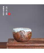 Yuzhou Hand-Pinched Jun Tea Cup - Buddha Motif Kiln Glaze Hou Caitang - €772,86 EUR