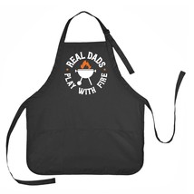 Real Dad&#39;s Play with Fire Apron, Father&#39;s Day Apron, Mens Grilling Apron - £14.38 GBP