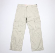 Vintage Y2K 2003 Levis Mens Size 36x32 Faded Wide Leg Cargo Pants Beige Cotton - £63.46 GBP