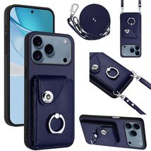 Case for iPhone 11 (Color: DARK BLUE)  Leather Wallet Card Strap Silico... - $46.08
