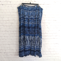 Le Mieux Studio Skirt Womens One Size Blue Geometric Crinkle Drawstring ... - $24.95